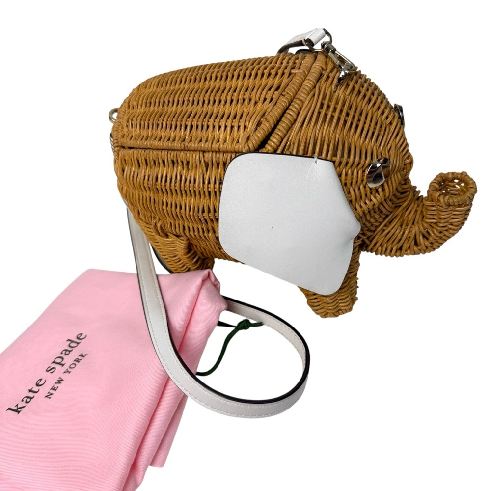 Kate Spade Rare Tiny Wicker Elephant Crossbody Bag